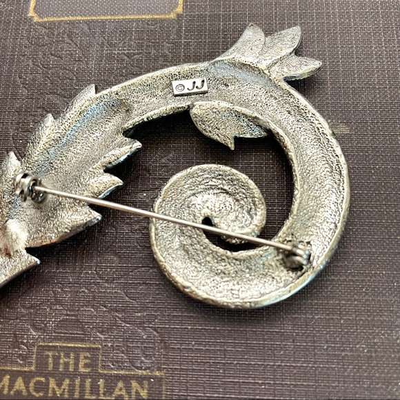 Vintage Jonette JJ silver Floral Brooch signed - Picture 8 of 8